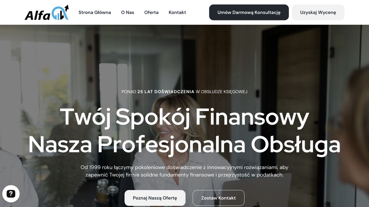 Strona główna realizacji Alfa Rachunkowość
